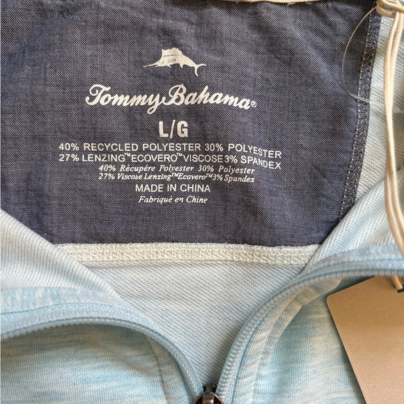Tommy Bahama Men’s Long Sleeved Half  Zipped Blue Shirt Large - Picture 13 of 16